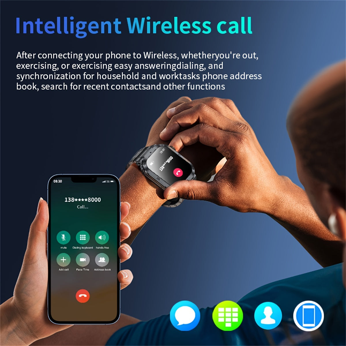 Multifunctional Smart Watch IP68 Waterproof Fitness Tracker with 400mAh Battery