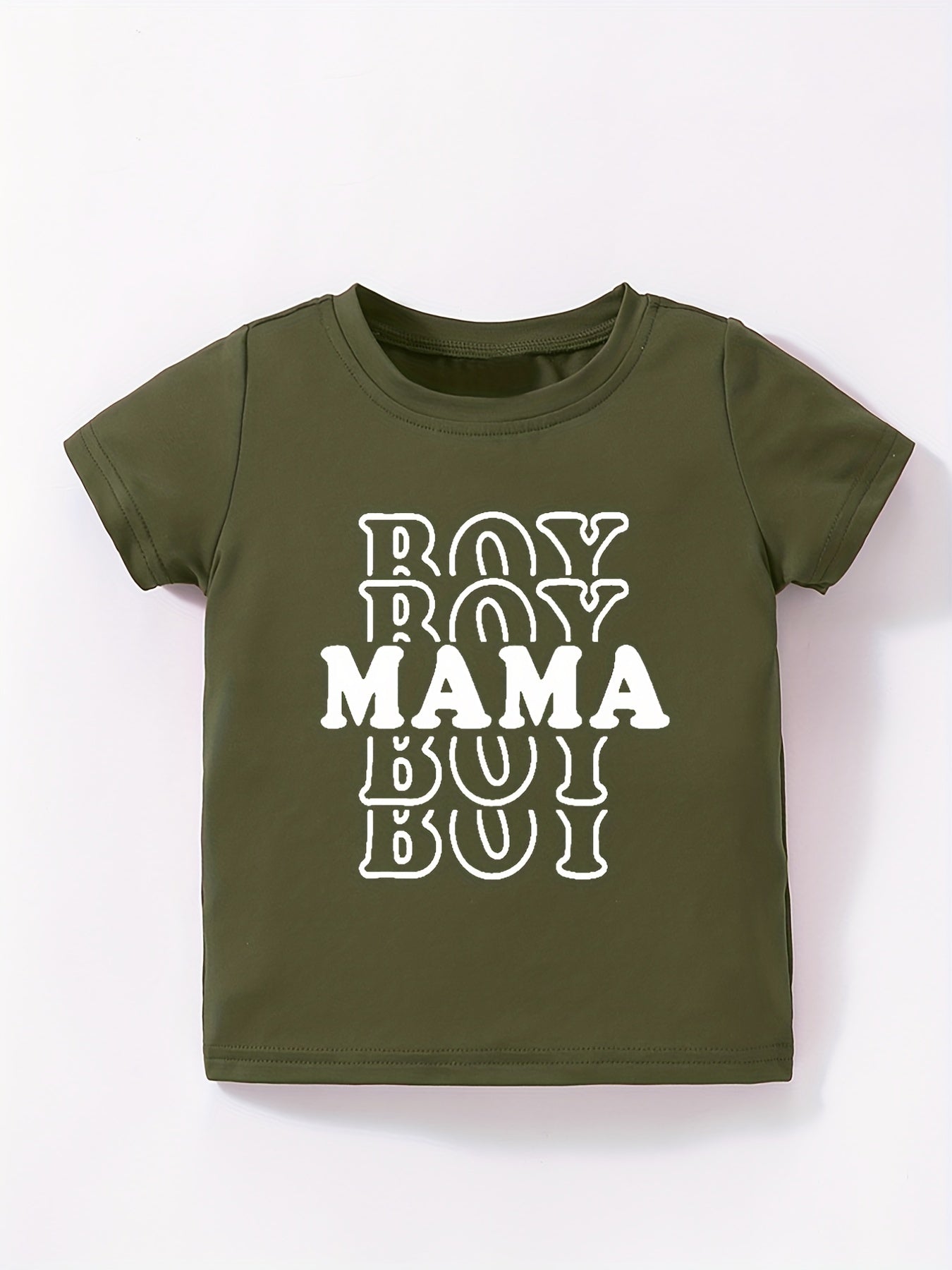 Little Boys Mama Boy Letter Graphic T Shirt Kids Babies Summer Tee