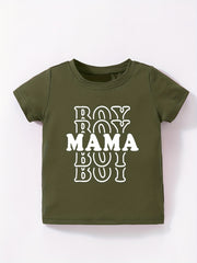 Little Boys Mama Boy Letter Graphic T Shirt Kids Babies Summer Tee
