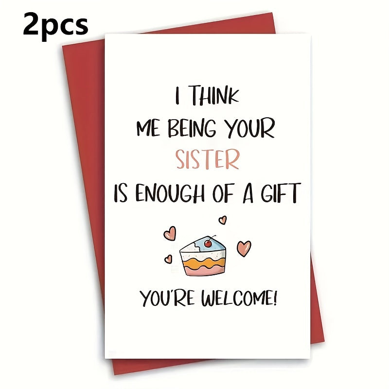 Funny Birthday Card From Sister Humorous Greeting Sister Card