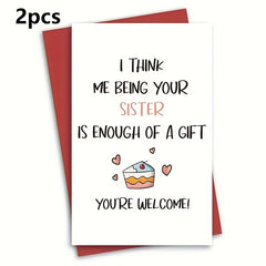 Funny Birthday Card From Sister Humorous Greeting Sister Card