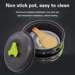 Portable Camping Pot Set for Picnic BBQ 1-2 People