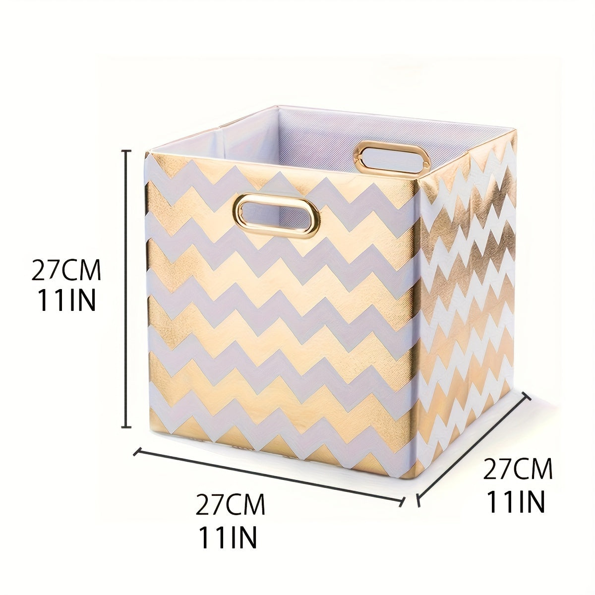2pcs Foldable Storage Box Metal Handle for Clothes Toys Sundries Room Decor