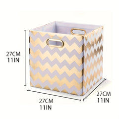 2pcs Foldable Storage Box Metal Handle for Clothes Toys Sundries Room Decor