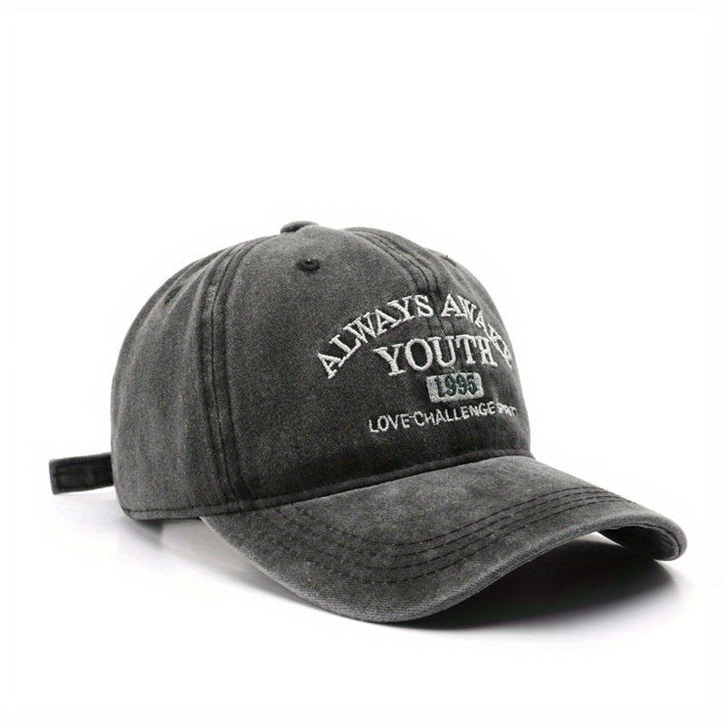 Letter Embroidery Baseball Cap Retro Outdoor Sun Protection Peaked Cap