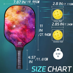 2pcs Fiberglass Pickleball Paddles Set, USAPA Approved