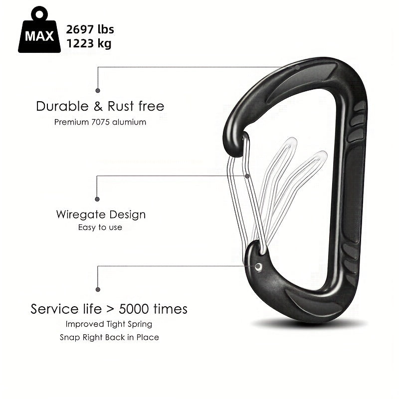 Heavy Duty Carabiner for Camping Hiking Keychain Clip Backpack Paddle Travel
