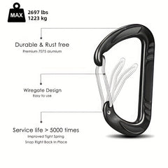 Heavy Duty Carabiner for Camping Hiking Keychain Clip Backpack Paddle Travel