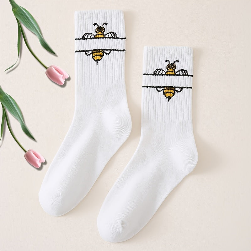 Women's Bee Crew Socks Lightweight & Comfy Mid tube Socks