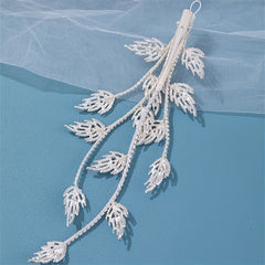 Green Rhinestone Crystal Leaf Hair Clip for Girls