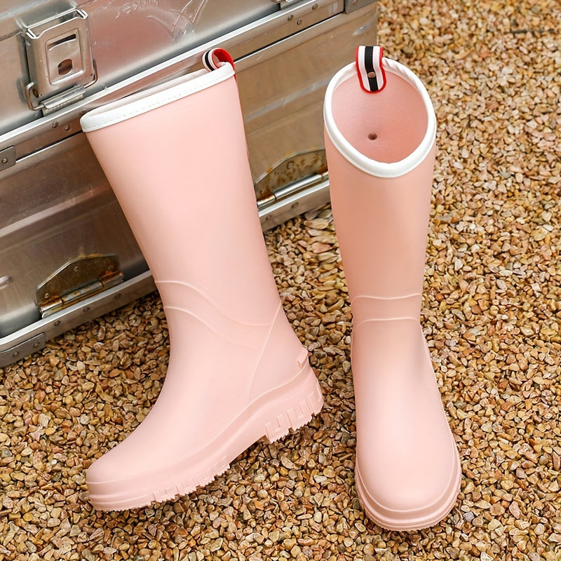 Women's High Tube Rain Boots Waterproof Anti Slip Work Shoes