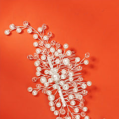 Crystal Headwear Pearl Hair Comb Bridal Wedding Headband Scarf