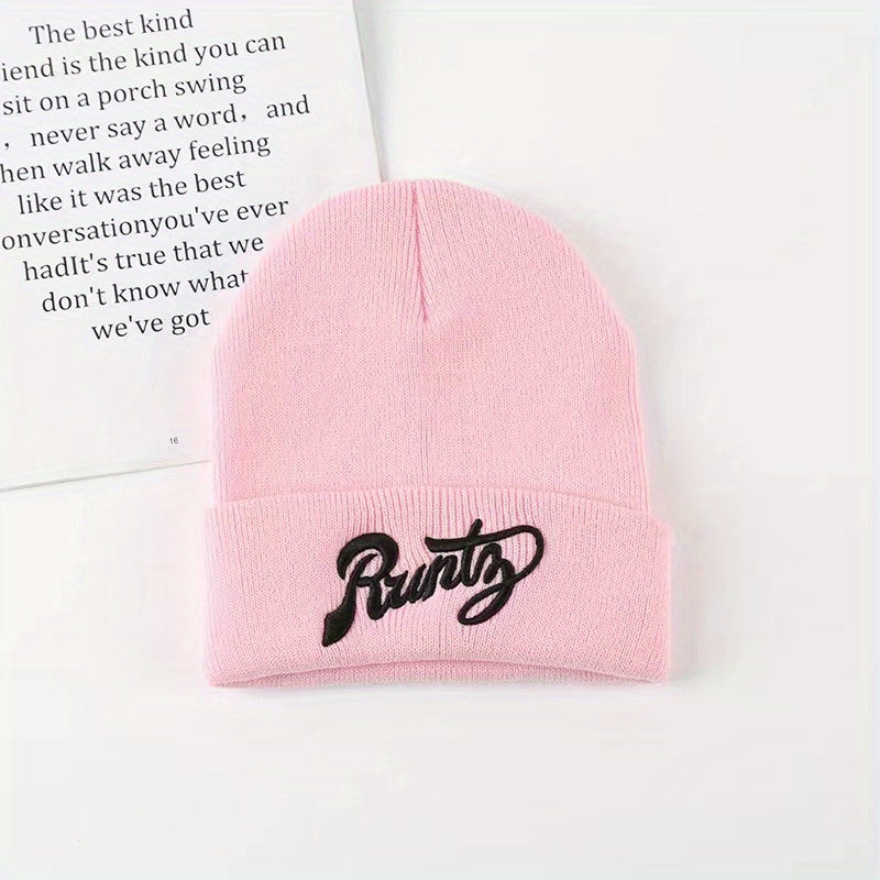 Runty Embroidered Knitted Hat Hip Hop Fall/Winter Beanie