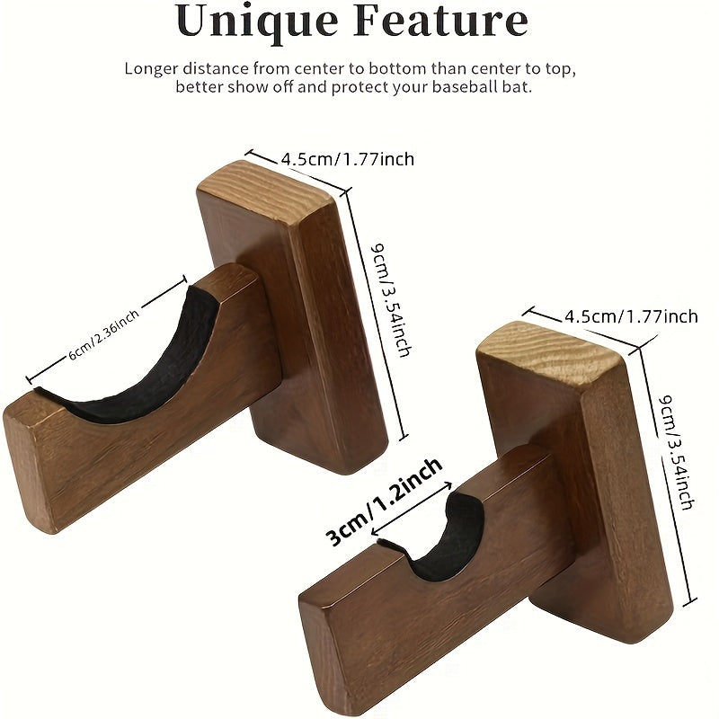 Baseball Bat Display Rack Wall Mounted Holder