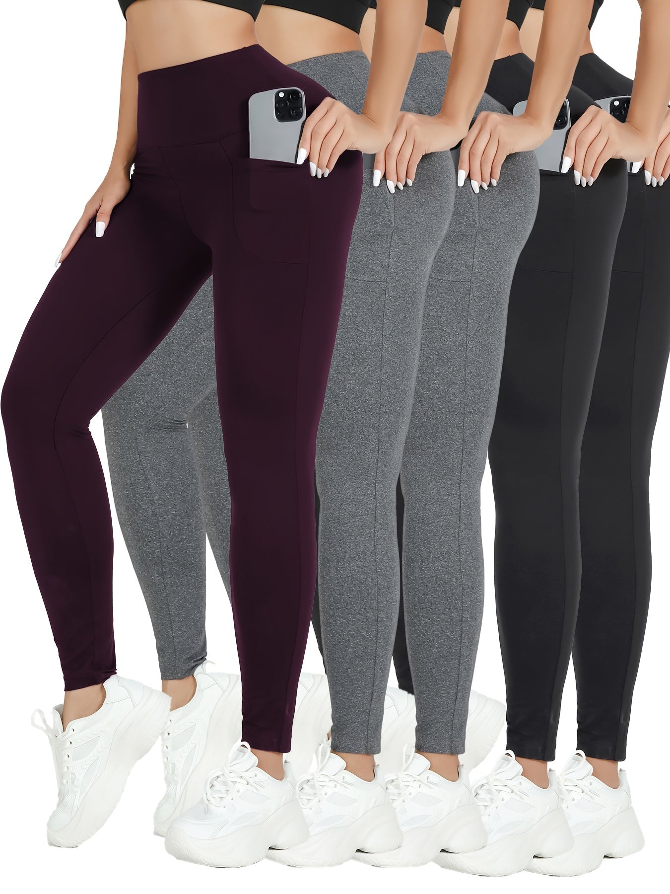 High Waisted Leggings With Pockets Women's Activewear