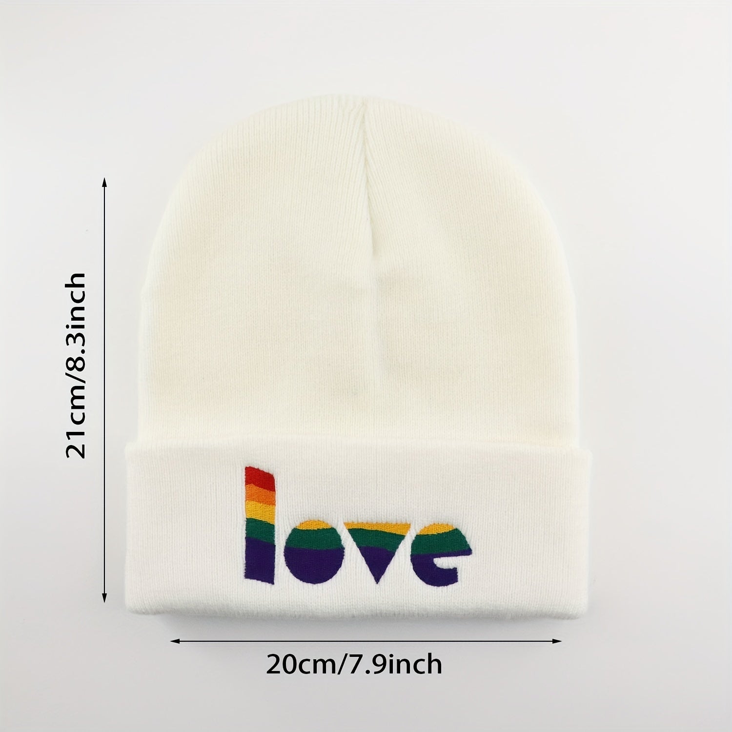LGBT Love Rainbow Embroidered Beanie Knit Skull Cap Warm Hat