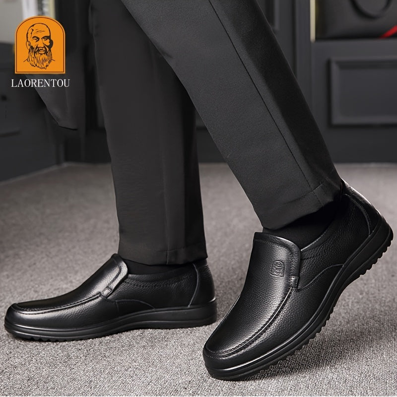 LAORENTOU Men's Leather Oxfords Comfortable Slip On Shoes