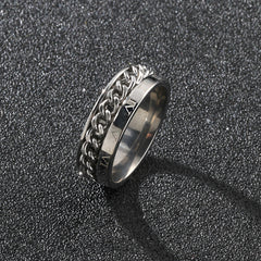 Men's Rotatable Roman Numeral Band Ring