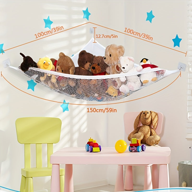 Stuffed Animal Toy Hammock Wall Corner Mesh Toy Net