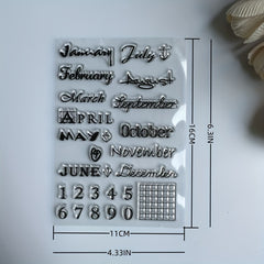 English Calendar Clear Stamp Seal for Card Making DIY Crafts