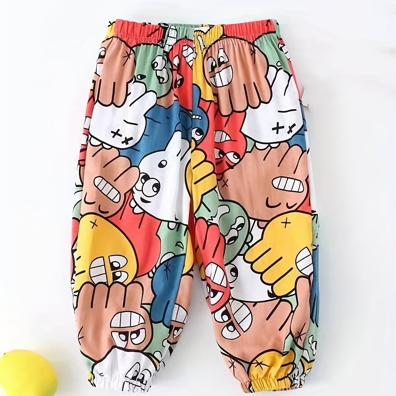Girls Cartoon Print Casual Trousers Breathable Loose Fit Sports Sweatpants