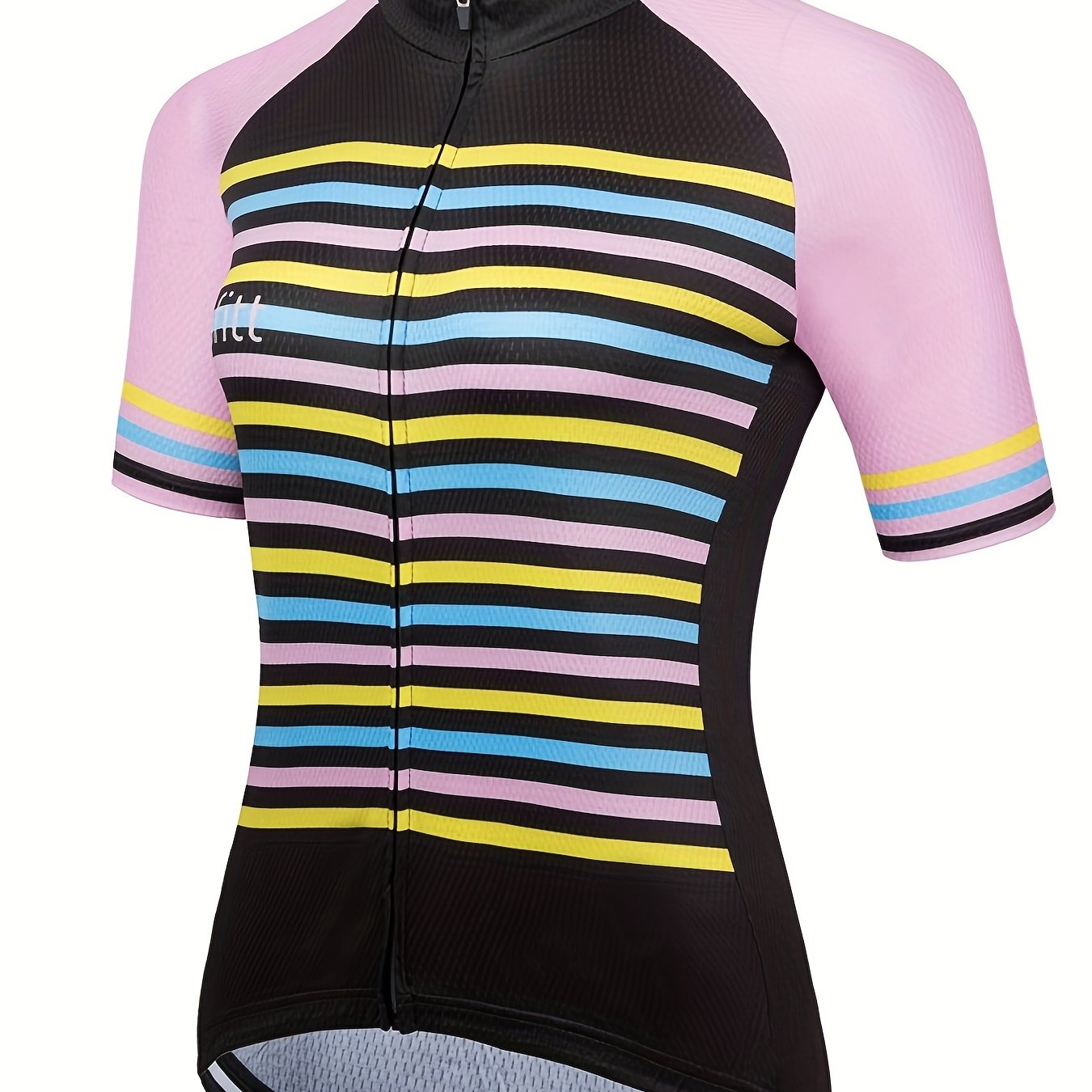 Striped Print Cycling T Shirt Quick Dry Sports Top Women's Activewear