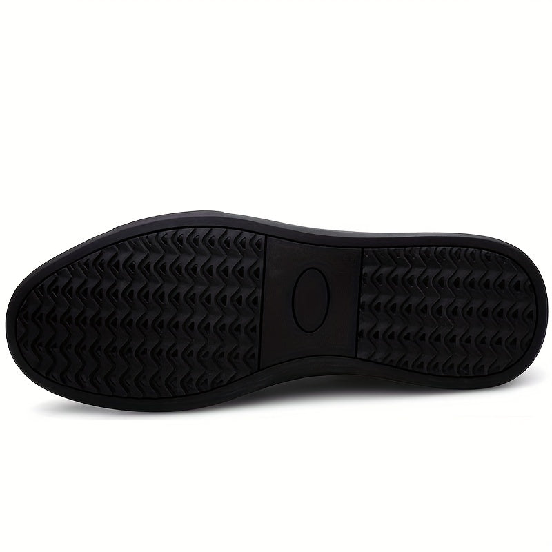 CLOHOO Men's Leather Slip On Soft Insole Casual Dress Shoes