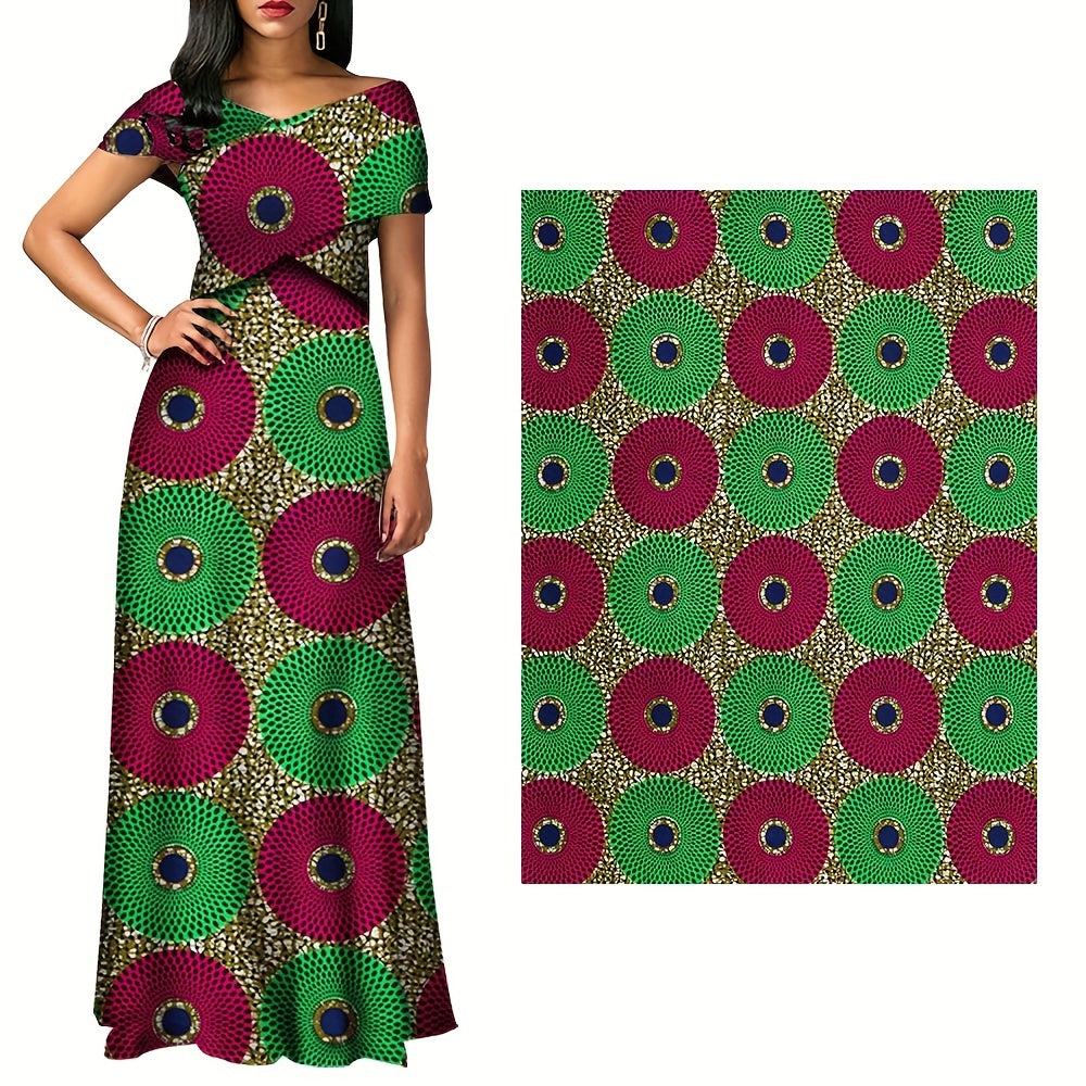 6 Yards African Fabric Golden Powder Ankara Cotton Fabric For Sewing