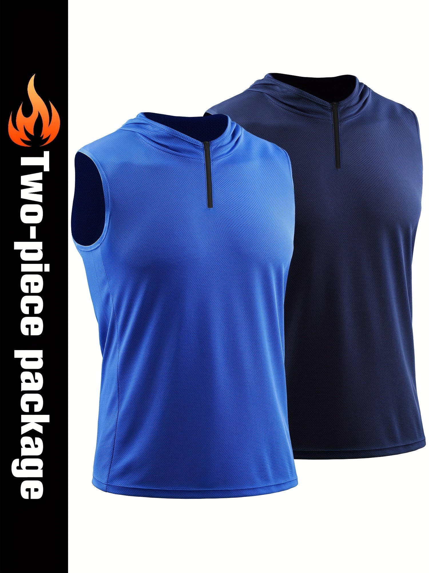 Men's Quick Dry Hooded Sleeveless Shirt For Workout Athletic