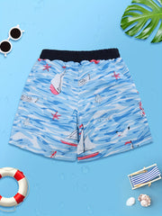 Boys Planet Rocket Shark Sailboat Surfing Shorts Swimming Trunks