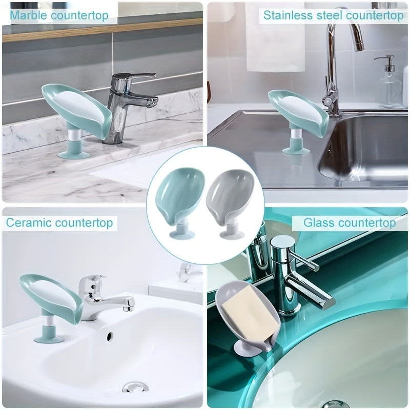 Suction Cup Soap Holder Self Draining for Bathroom Kitchen RV Sinks