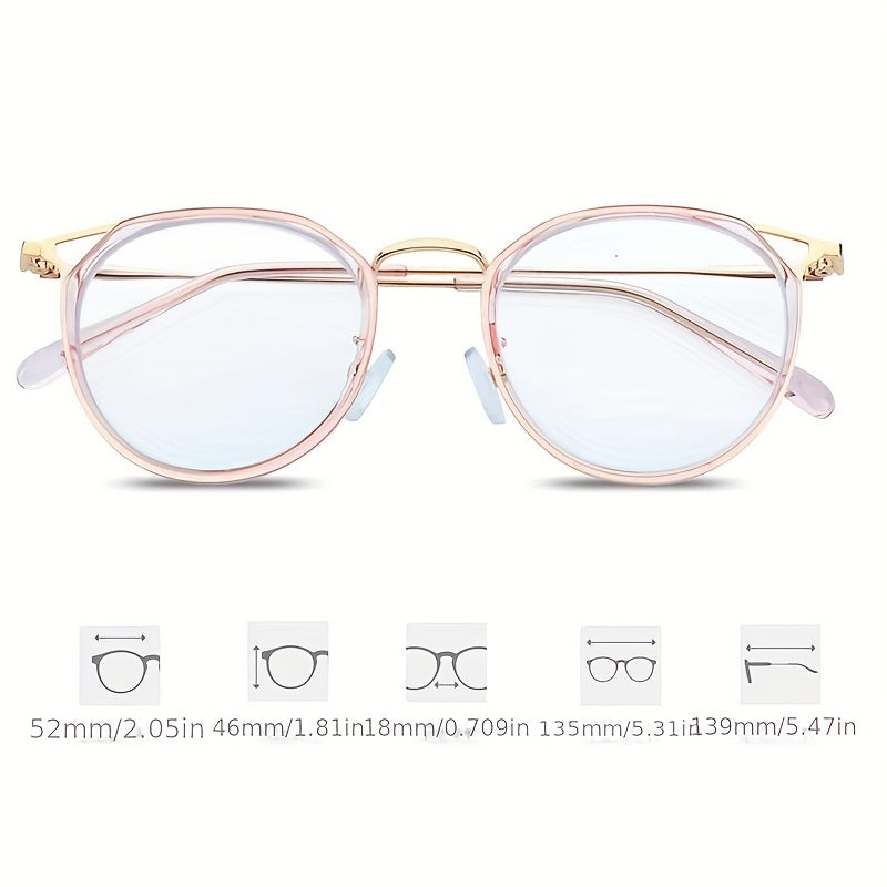 Light Blocking Cat Eye Glasses Women Anti Eyestrain Metal Frame