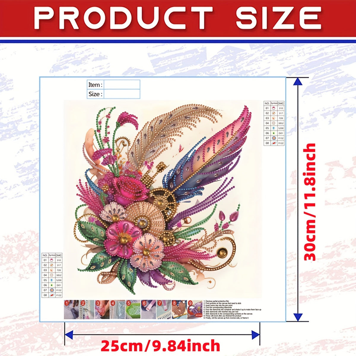 Special Shape Diamond Painting Kit Flower Pattern DIY 5D Diamond Art Kit