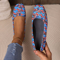 Women's Egle Flag Flats Slip On Shoes for 4th of July
