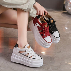 Women's Hidden Heel Chunky Sneaker Cutout Breathable Casual Walking Shoes