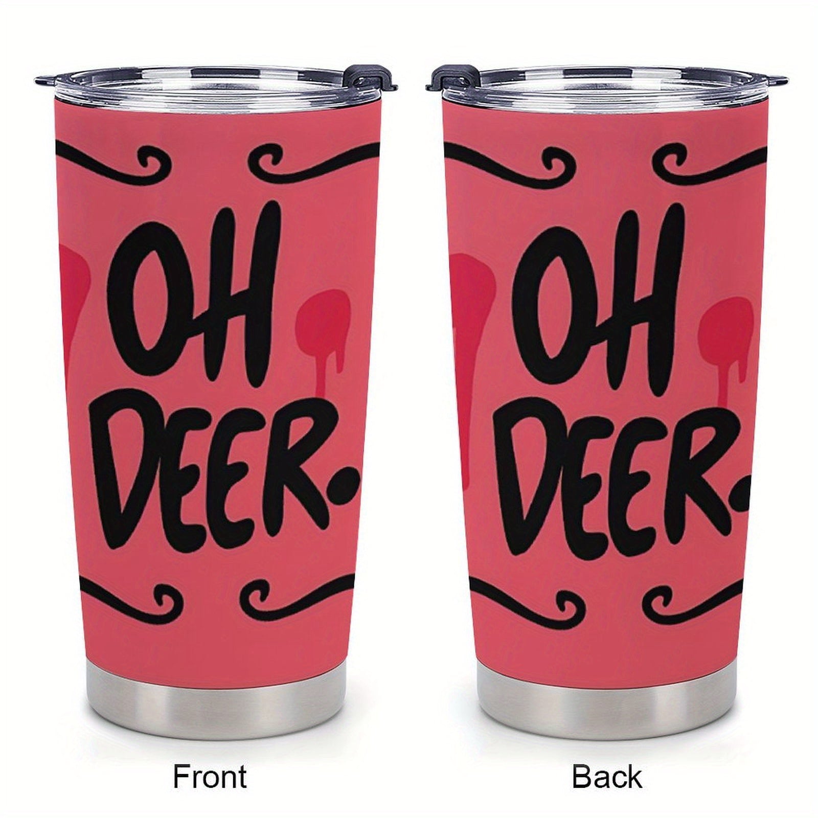 20oz Oh Deer Stainless Steel Tumbler Pink Swirls