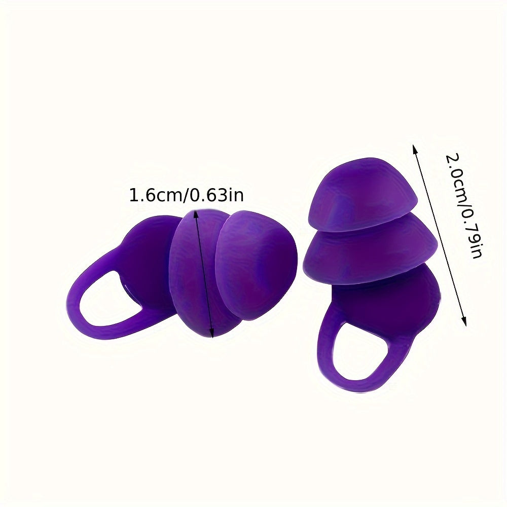 Reusable Soft Ear Plugs Double Layer Silicone Earplugs for Sleeping and Swimming
