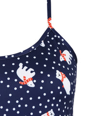 Polar Bear & Polka Dot Cami Top & Short Pajamas Set
