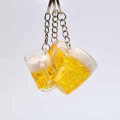 Beer Cups Key Chain Food Handicraft Keychain Jewelry Gift 1PS