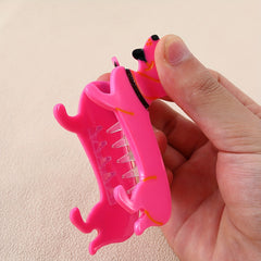 Acrylic Pink Dog Hair Claw Large Hair Clip