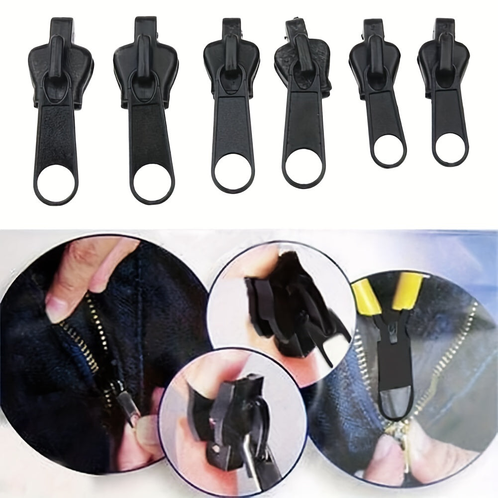 6pcs Zipper Plastic Slider Set for DIY Zipper Repair Sewing