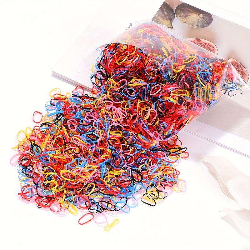 1500pcs Colorful Hair Ties Set for Baby Girls