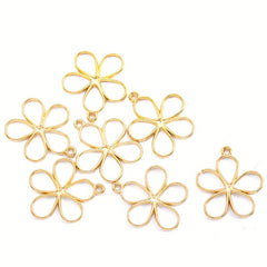 10pcs Hollow Flower Alloy Charm Pendant for DIY Jewelry Making