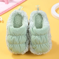 Boys' Fleece House Shoes - Non Slip Soft Bottom Slip On Walking Shoes
