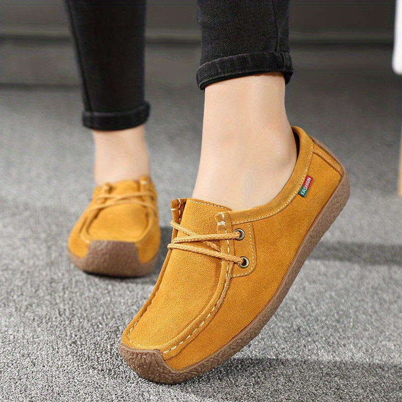 Women's Lace Up Loafers Comfort Slip On Shoes Casual Lightweight Flat Shoes