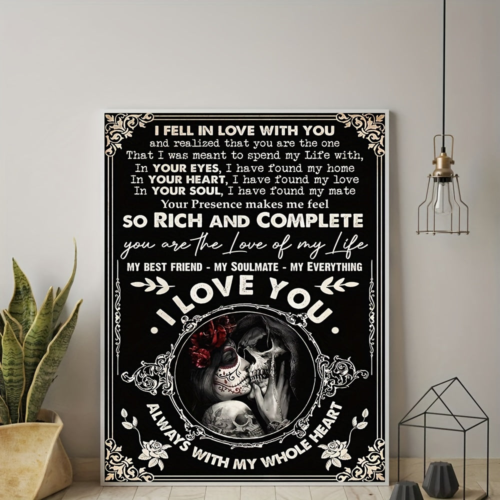 I Fell In Love With You Vintage Wall Art Couple Skeleton Canvas Prints