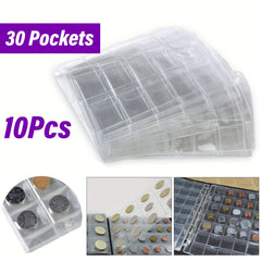 30-Pocket Coin Holder Sheets for Album Storage