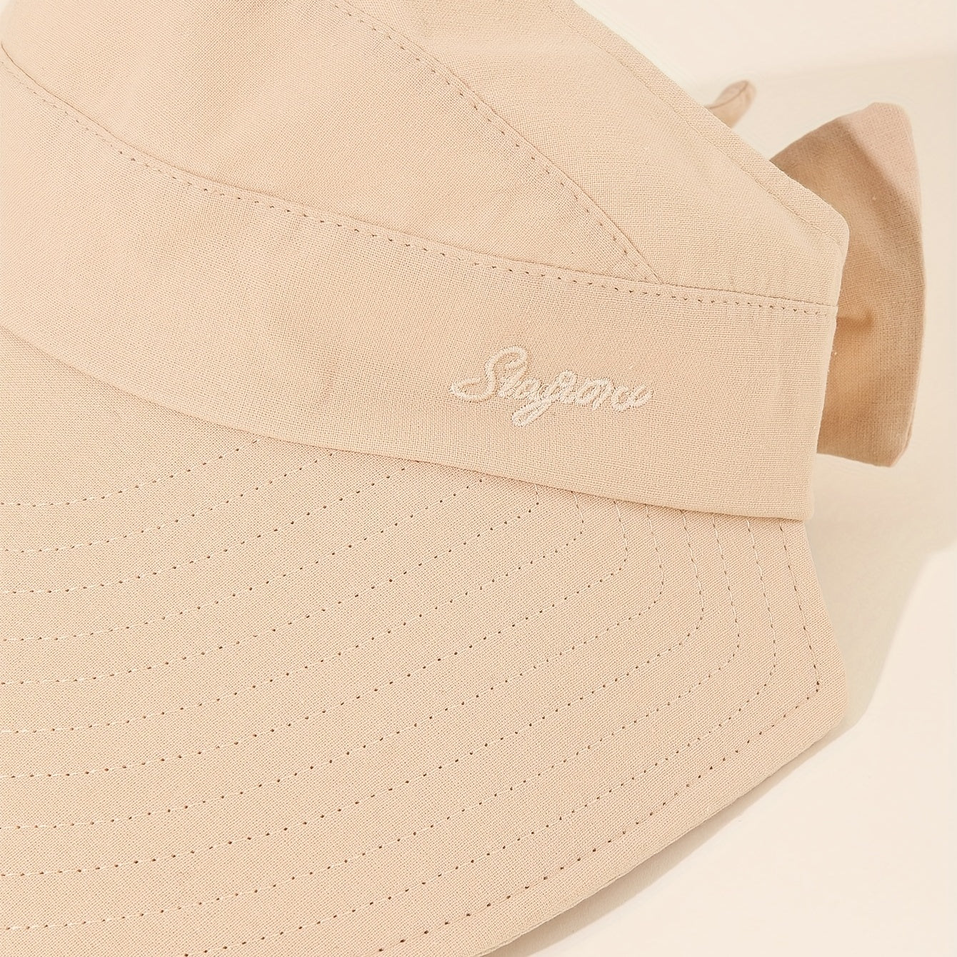 Beige Reversible Visor Hat UV Protection Sunscreen Travel Beach Hat
