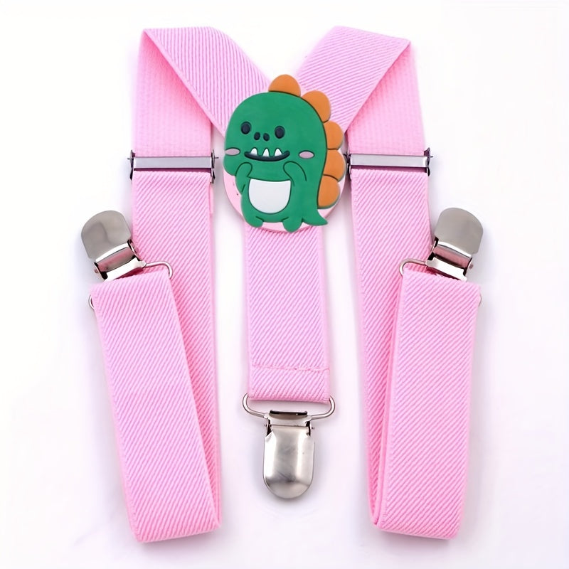 Beige Pink Children's Y-Shaped Cartoon Suspender Harness