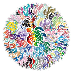 50pcs Colorful Sea Turtle Stickers Vinyl Decals for Water Bottles & More
